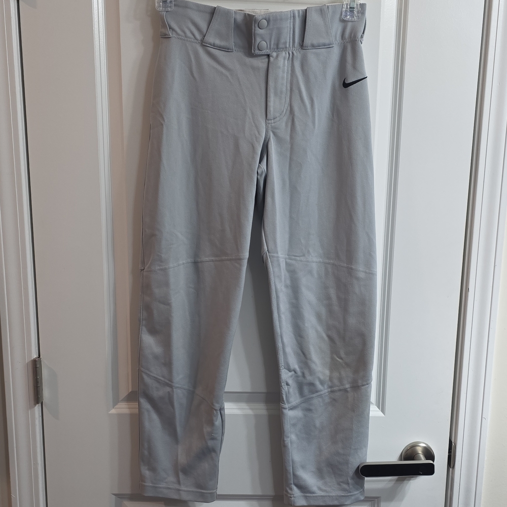 Nike Youth Grey Athletic Pants with Swoosh